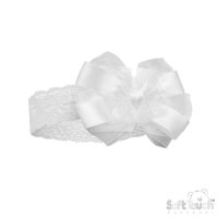 HB116-C: Cream Lace Headband w/Bow